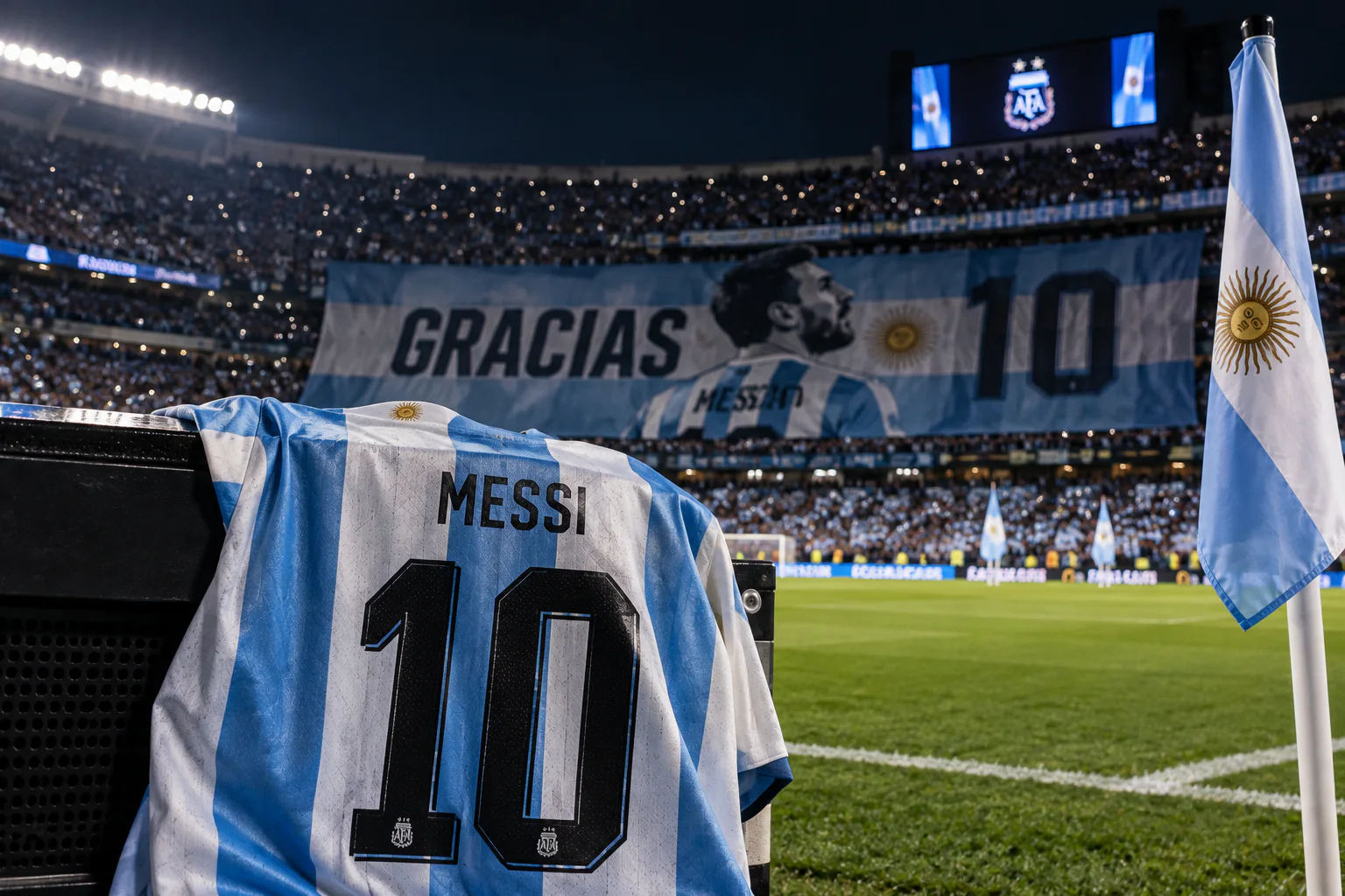 Messi se despidió del público argentino con un gol en el 3-0 ante Benín